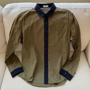 BALENCIAGA green/black dress shirt